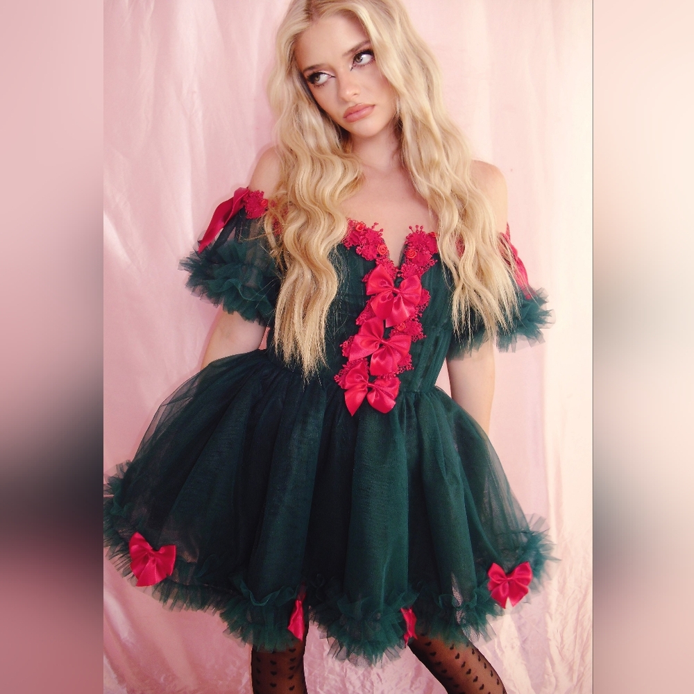 Dolls Kill Sugar Thrillz Winter Rose Mini Dress